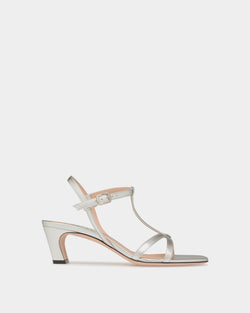 Sandalia Sylt De Piel Plateada