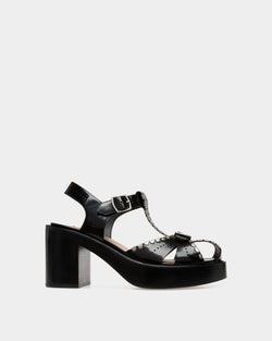 Peggy Gut Sandal in Black Leather