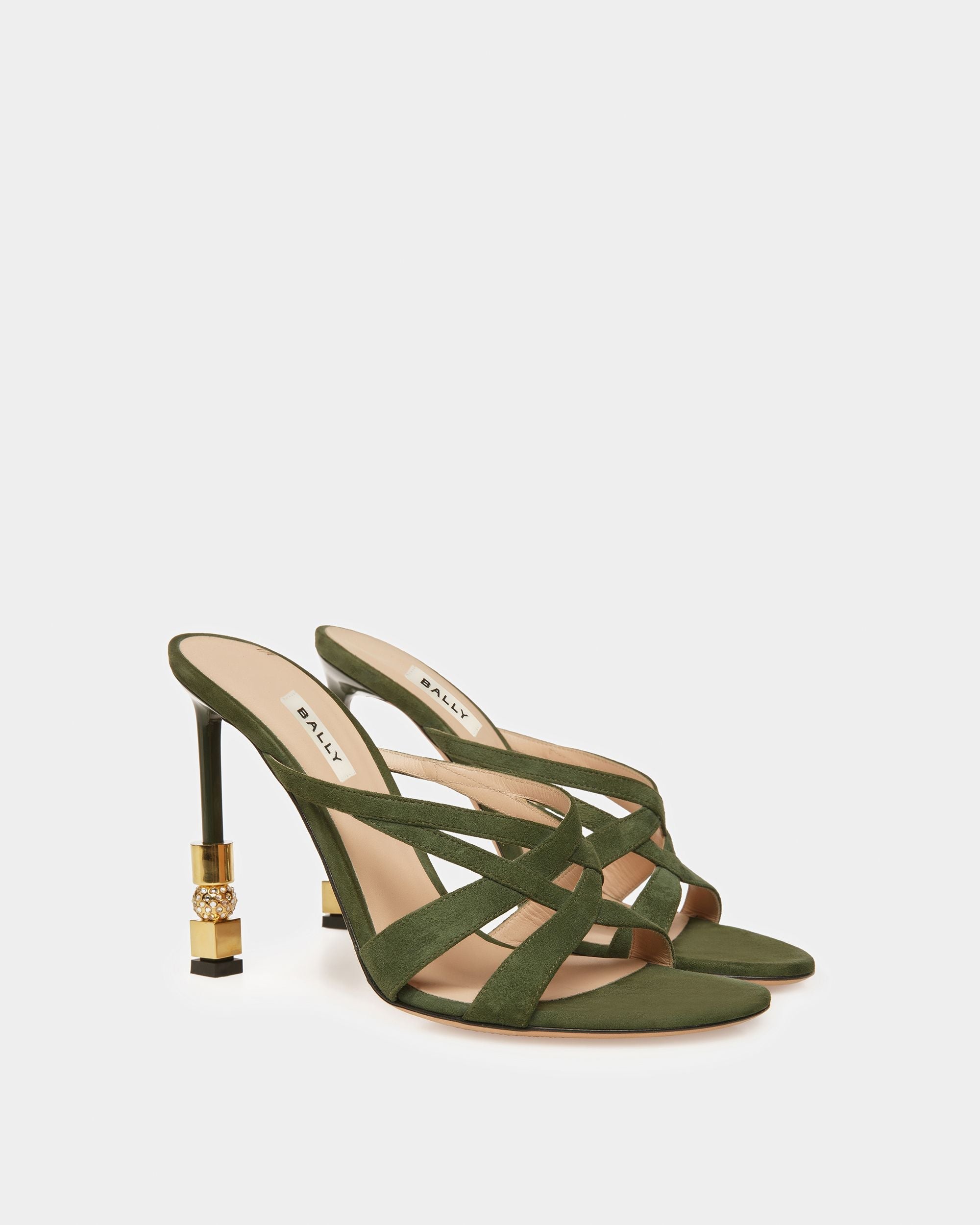 Bally Global - Sandalias Abiertas Block De Ante - Verde