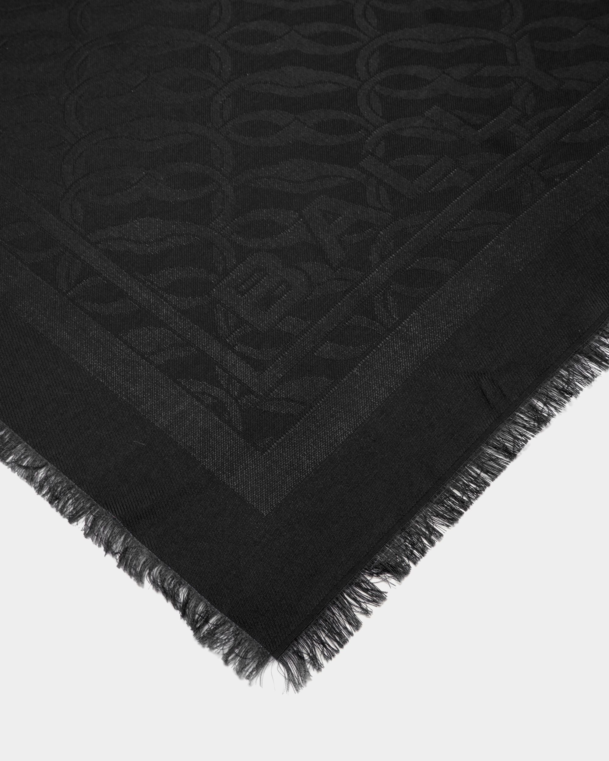 Bally Global - Pañuelo Cuadrado Estampado Emblem De Seda Negra - Negro