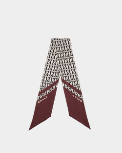 Neck Bow With Emblem Print In Andorra Silk