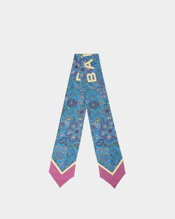 Kerchief in Blue Printed Silk