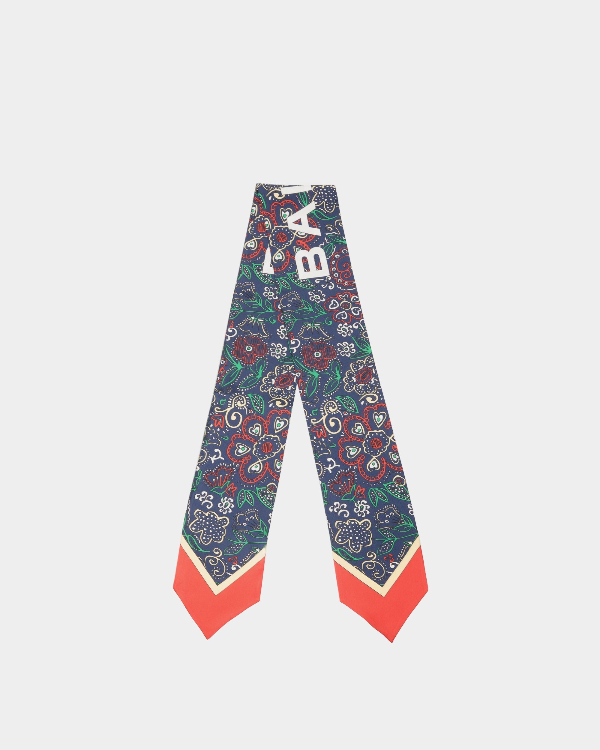 Bally Global - Foulard En Soie Imprimée Navy Blue - Bleu
