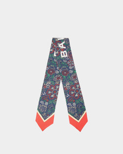 Foulard En Soie Imprimée Navy Blue