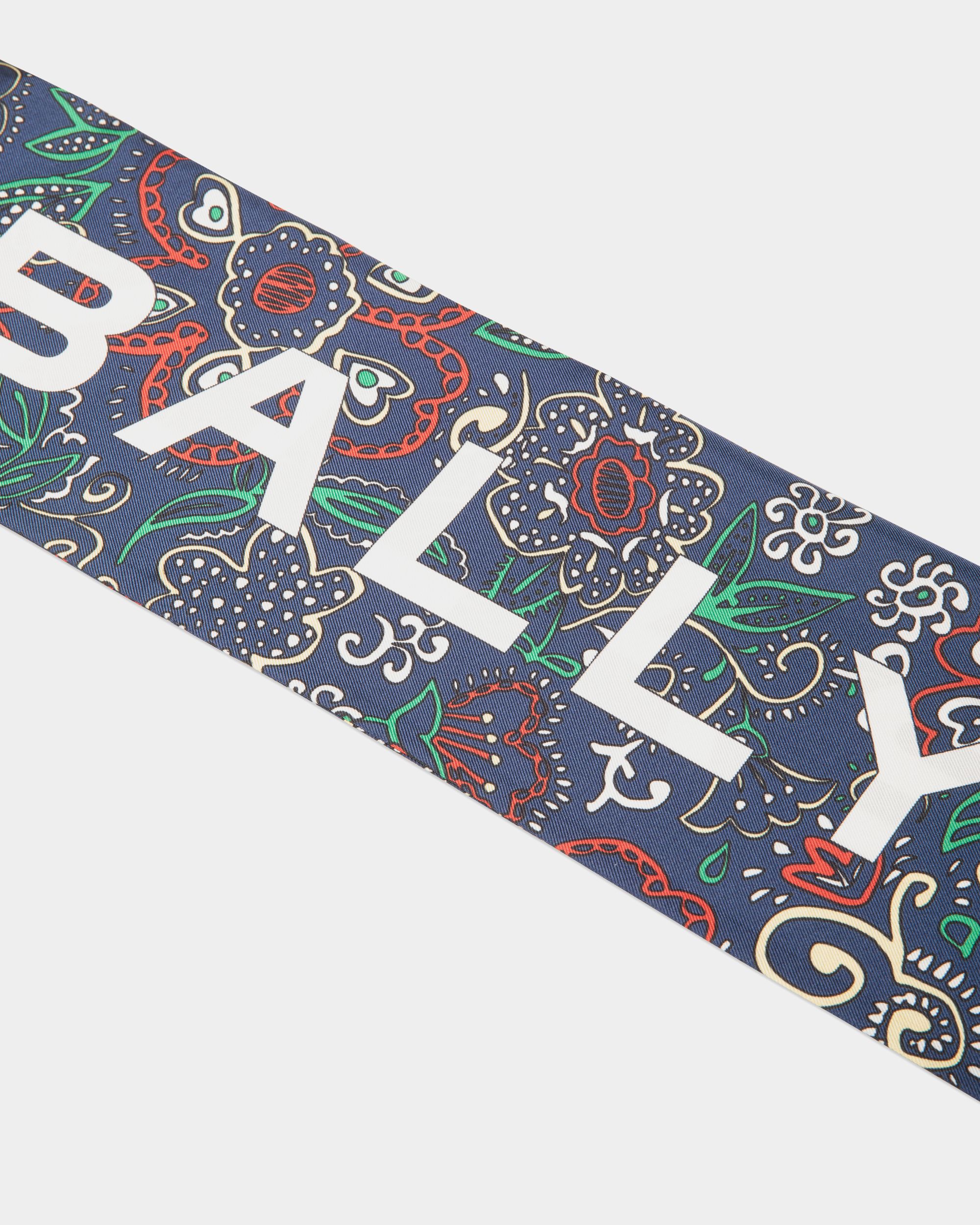Bally Global - Foulard En Soie Imprimée Navy Blue - Bleu