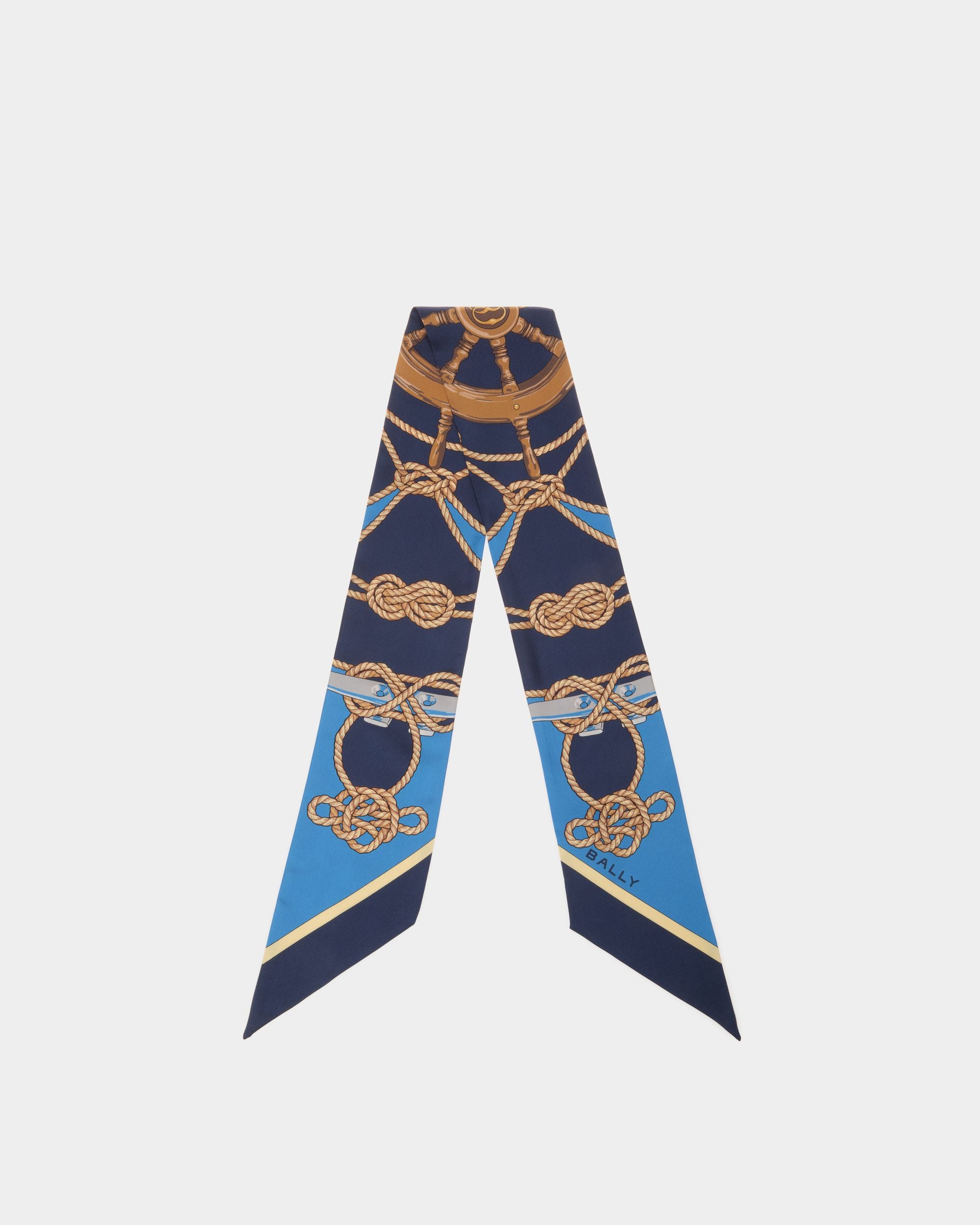 Bally Global - Scarf Bandeau In Blue Silk - Blue