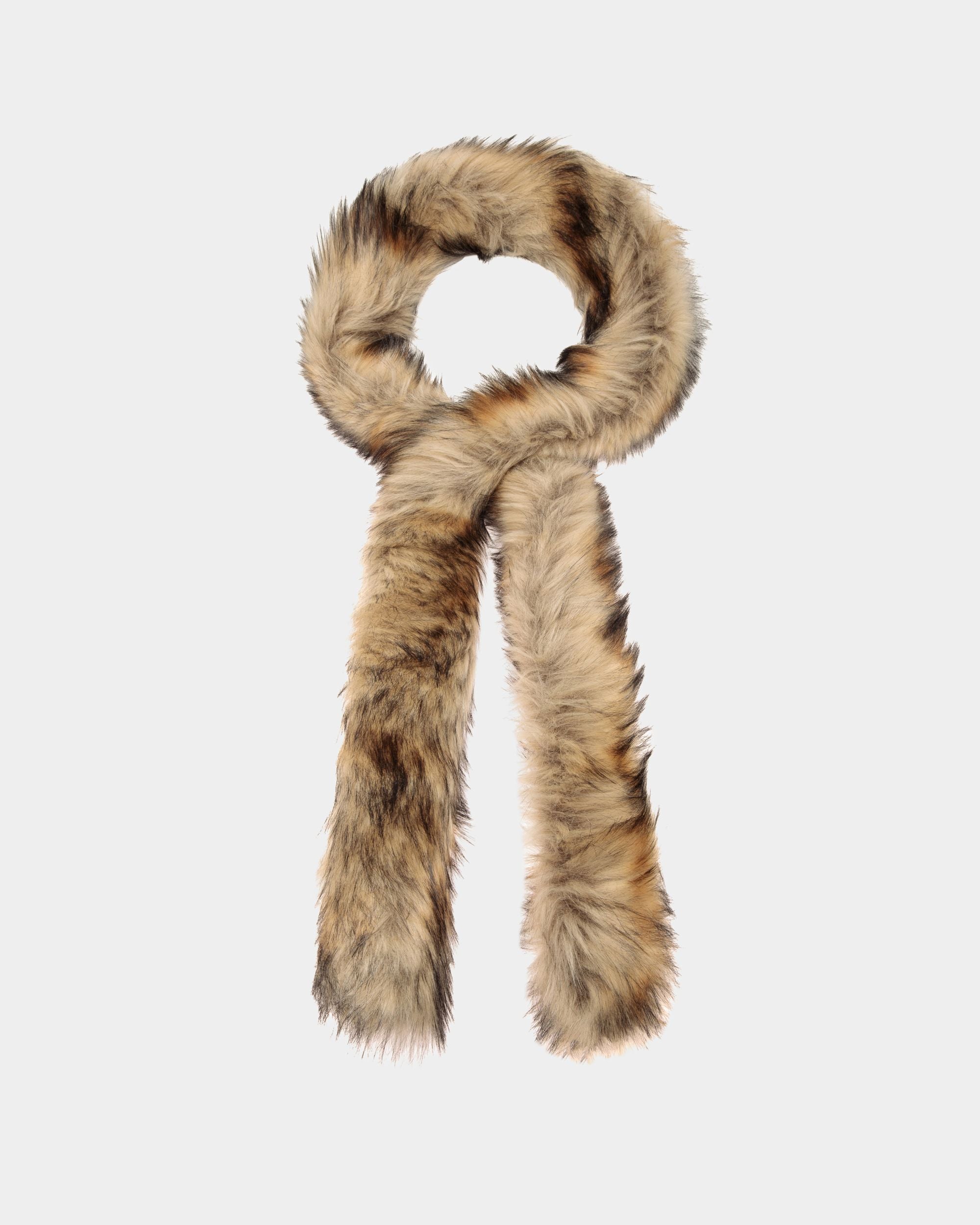 Bally Global - Scarf in Neutral Faux Fur - Brown