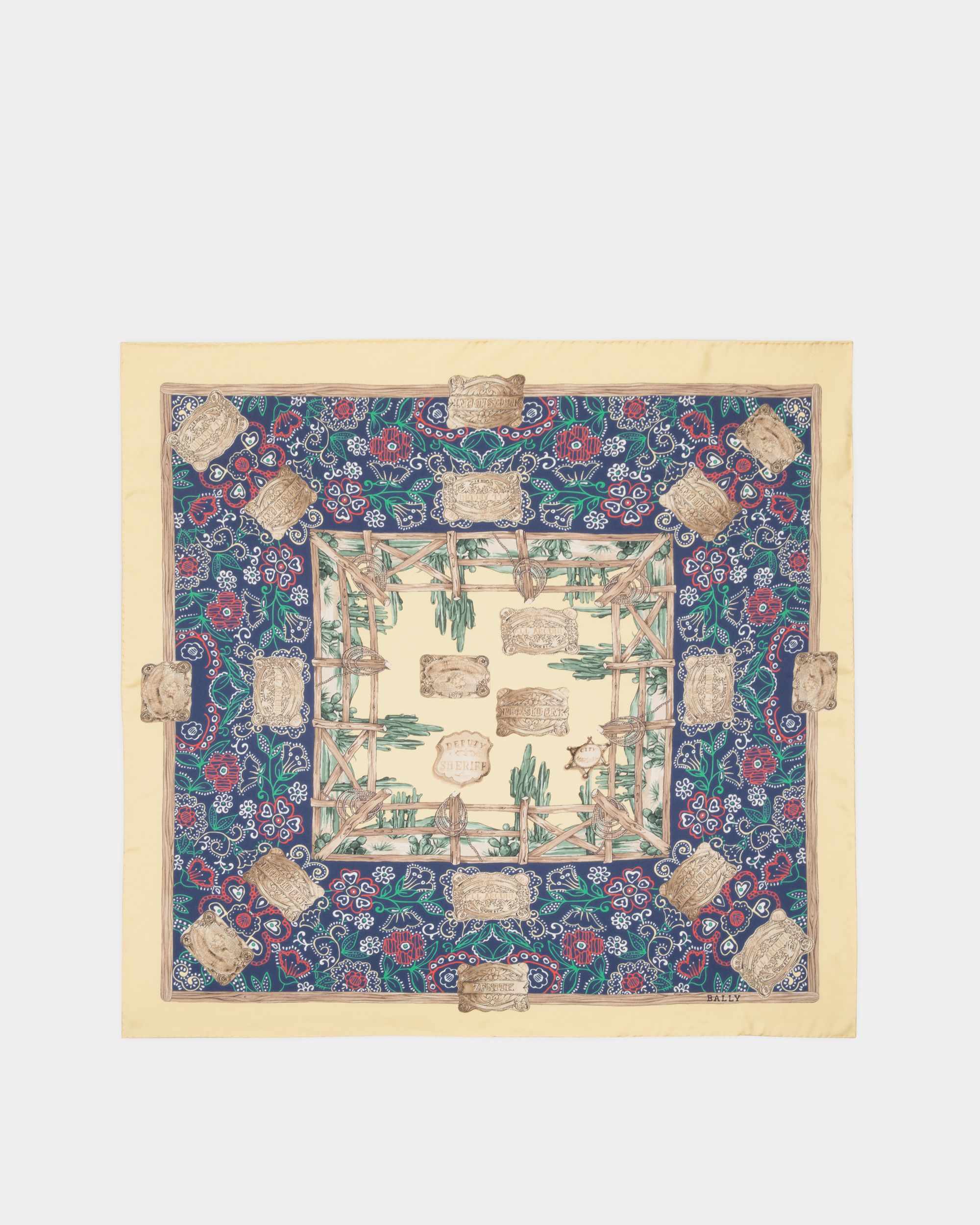 Bally Global - Silk Scarf with a Multicolor Print - Multicolore