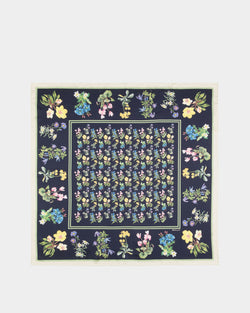 Foulard In Mountain Flower Print Silk