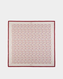 Silk Scarf with Microflowers in Ivory