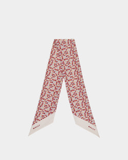 Neck Bow with Microflowers in Ivory Silk