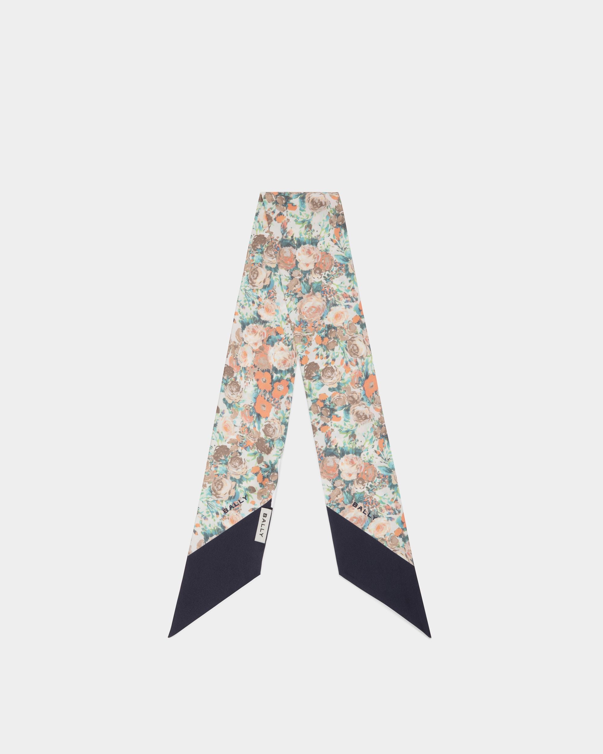 Bally Global - Foulard En Soie Multicolore Avec Imprimé Rosengarten - Multicolore