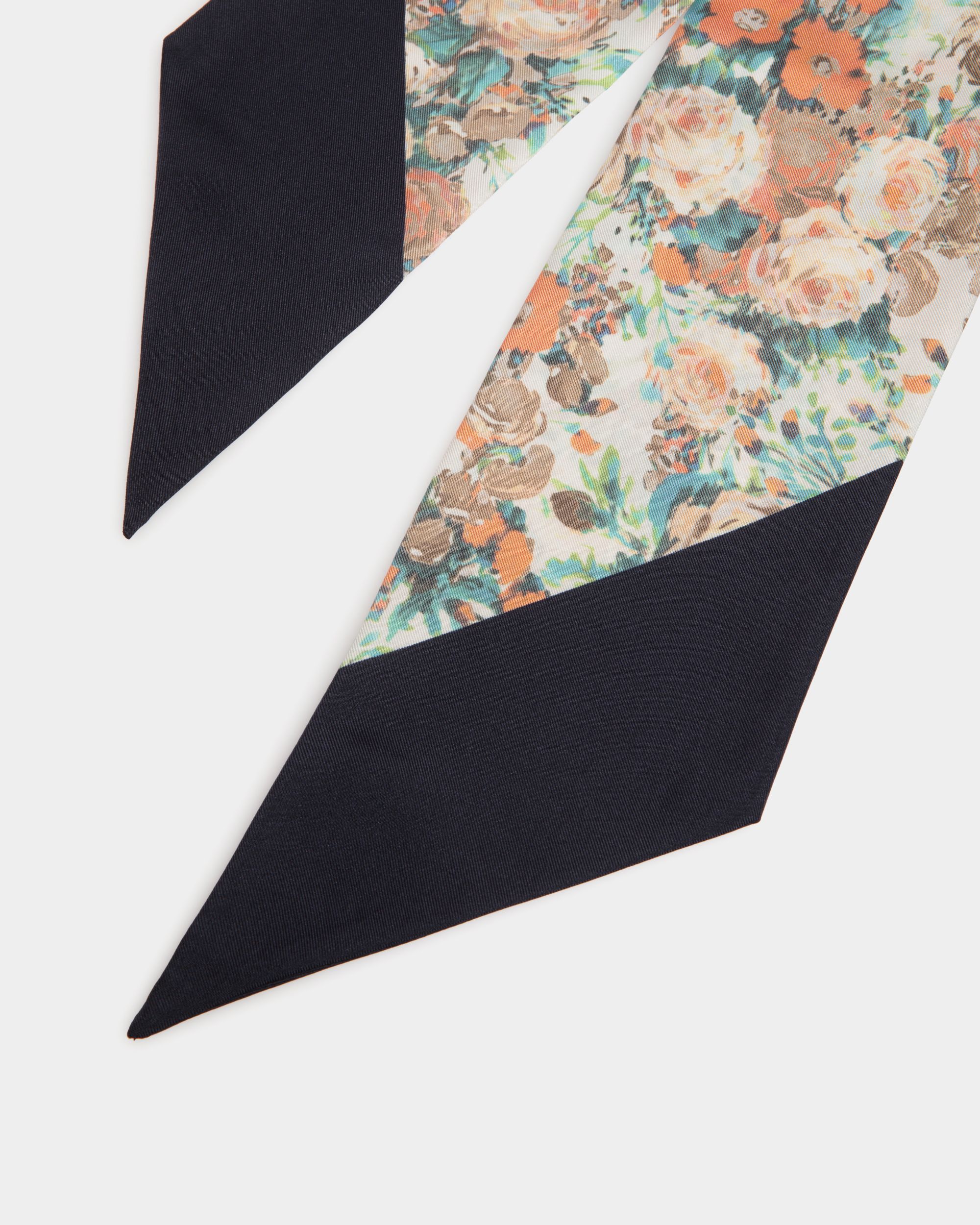 Bally Global - Foulard En Soie Multicolore Avec Imprimé Rosengarten - Multicolore