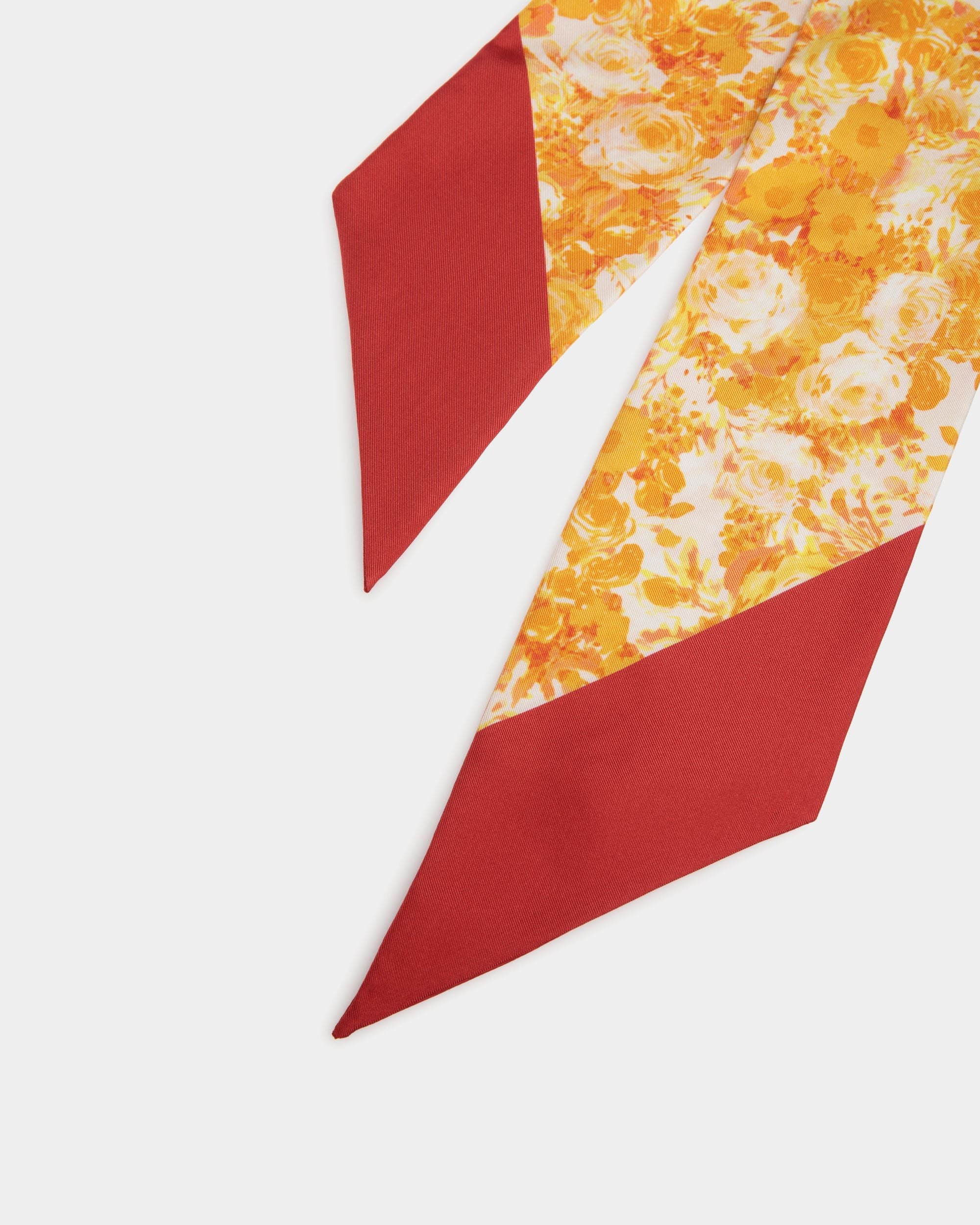 Bally Global - Neck Bow with a Rosengarten Print in Koi Orange Silk - Orange