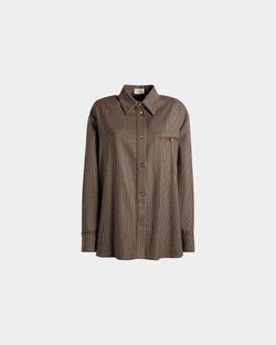 Camisa Dogtooth De Lana Color Desierto