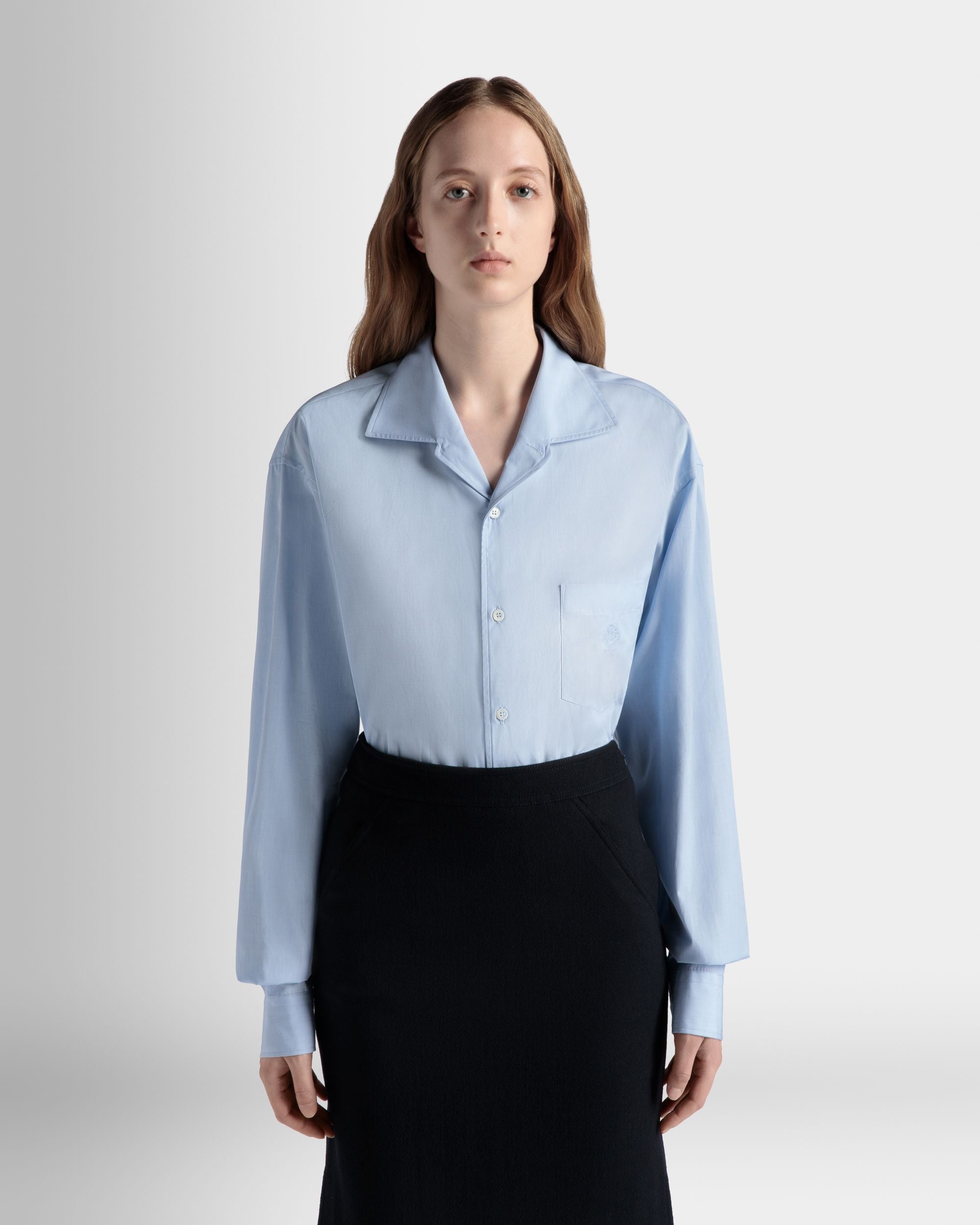 Bally Global - Long Sleeve Shirt In Light Blue Cotton - Bleu