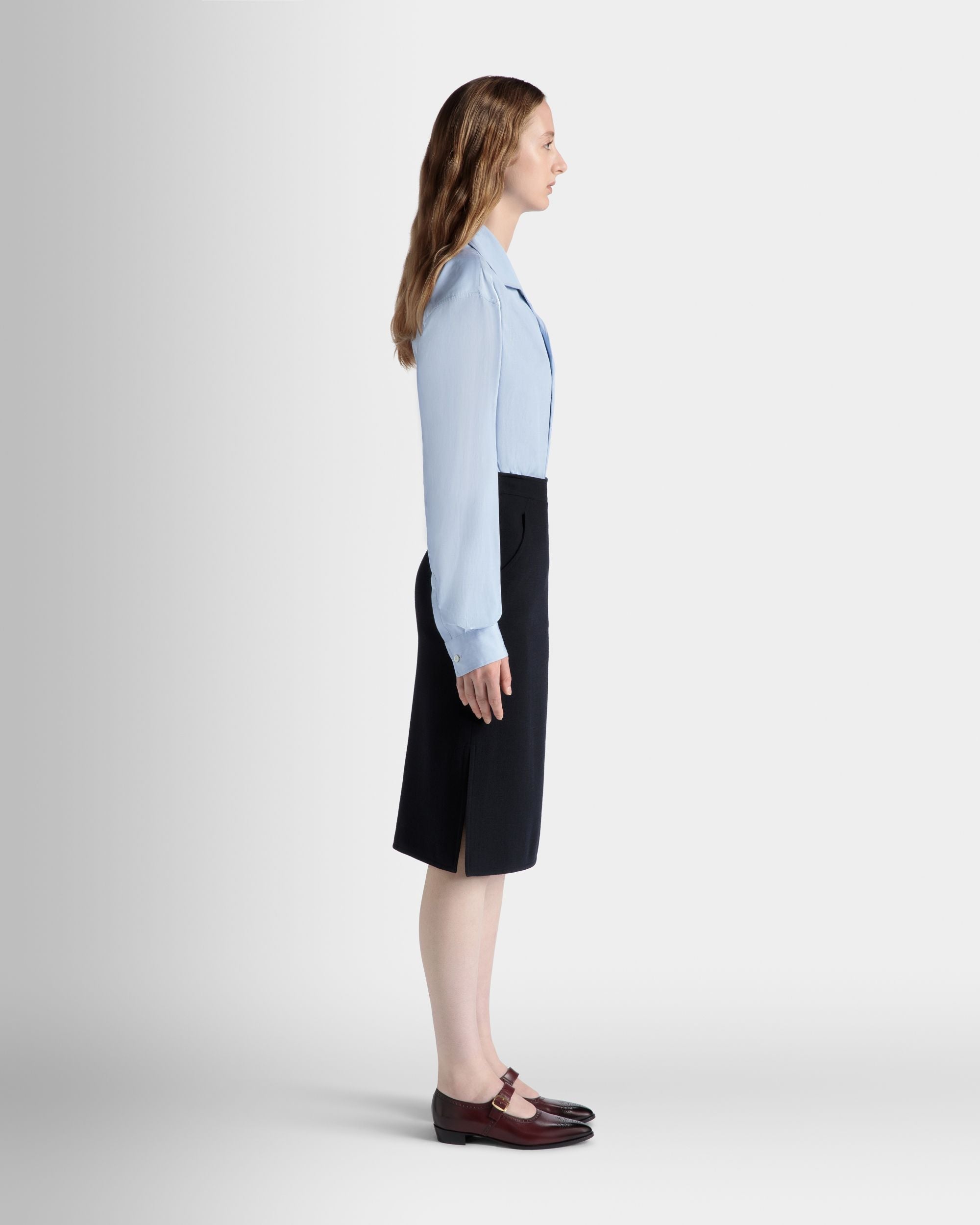 Bally Global - Long Sleeve Shirt In Light Blue Cotton - Bleu