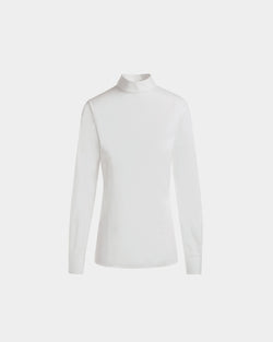 Long Sleeve Shirt in White Cotton