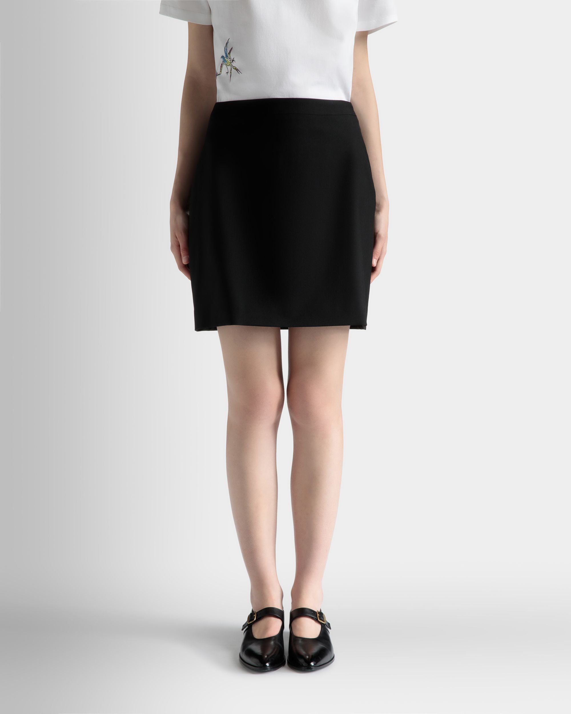 Bally Global - Mini Skirt in Black Wool - Black