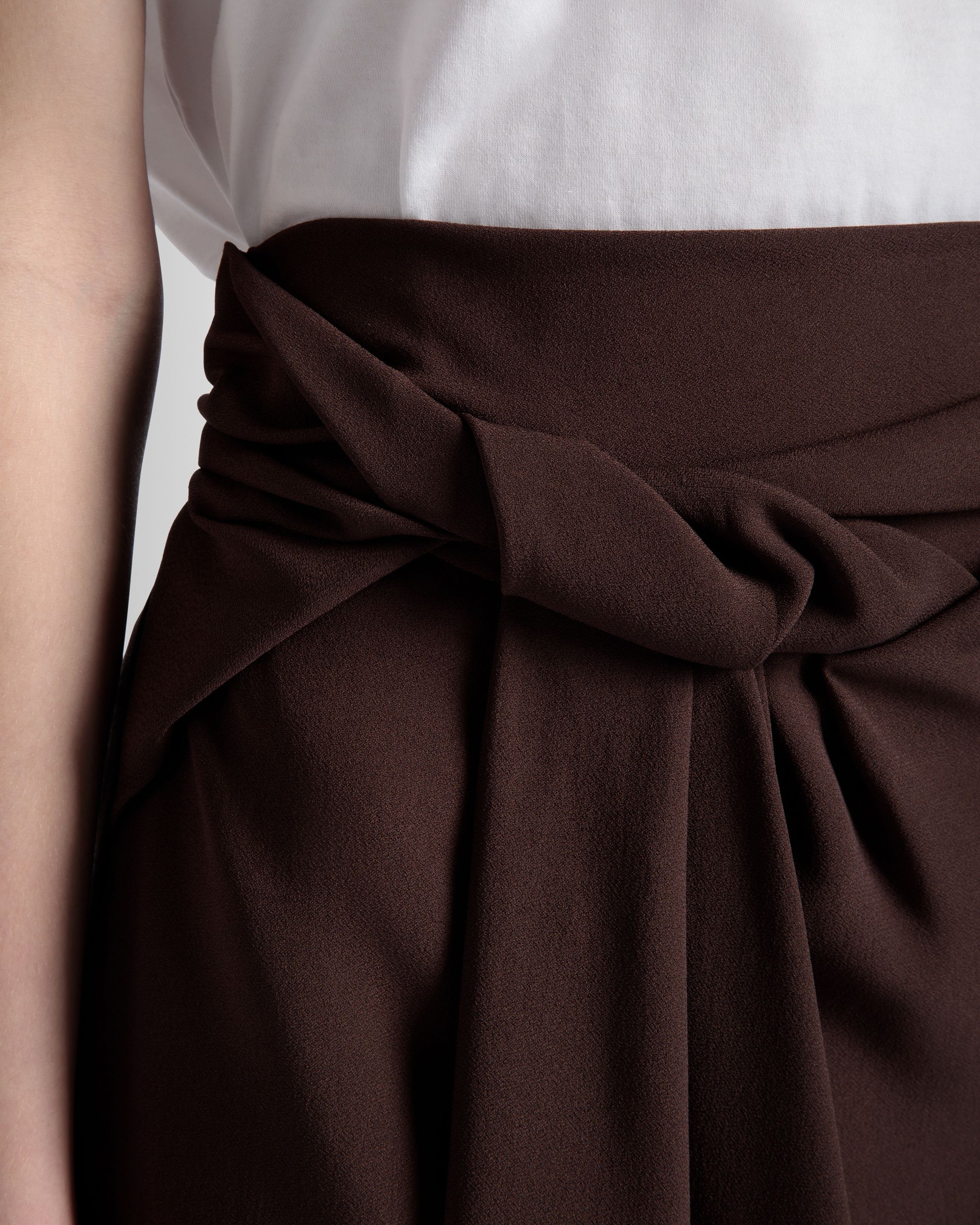 Bally Global - Midi Skirt In Ebano Viscose Blend - Brown