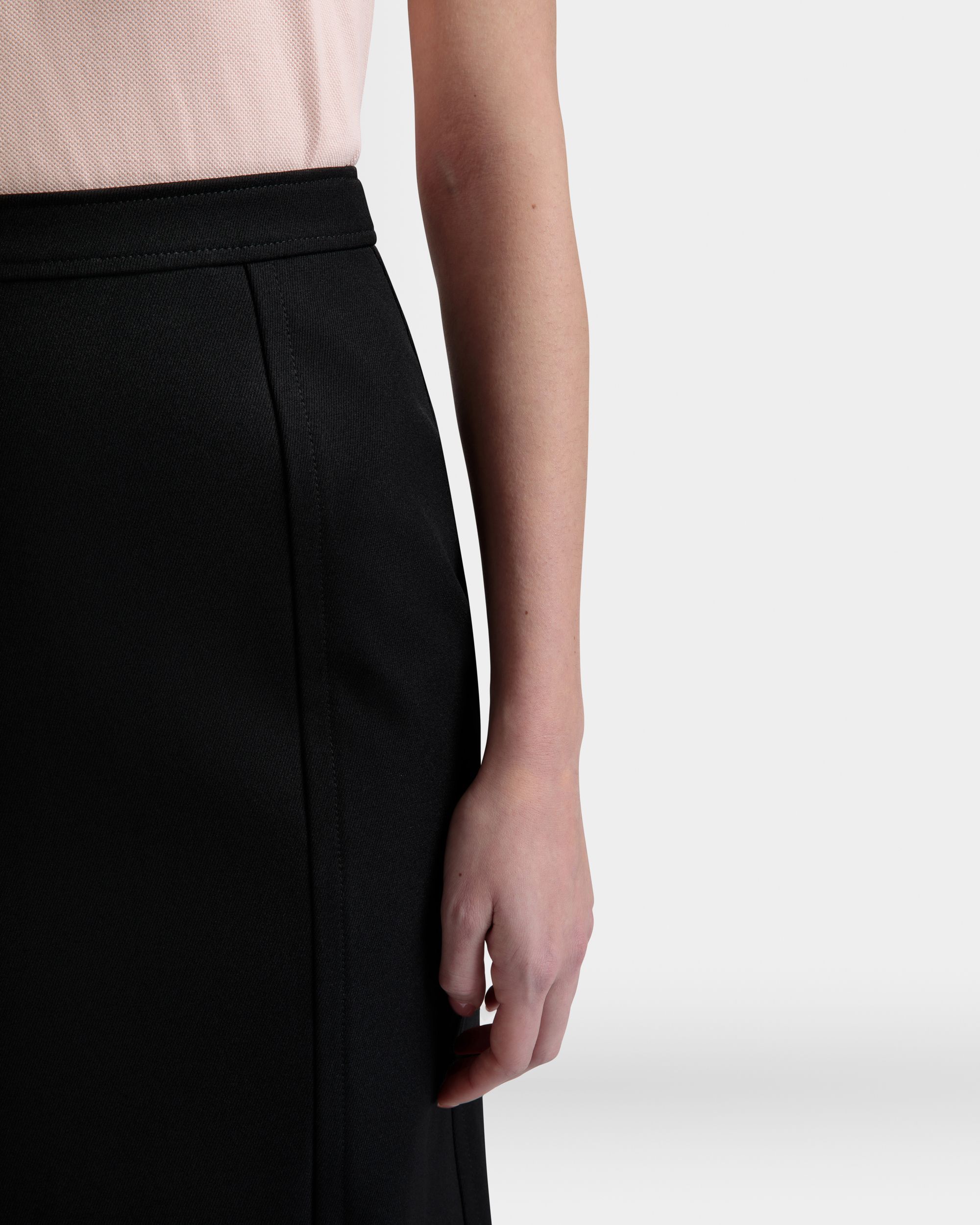 Bally Global - Midi Skirt in Black Nylon Gabardine - Black