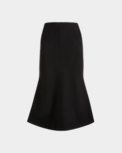 Midi Skirt In Black Wool Blend