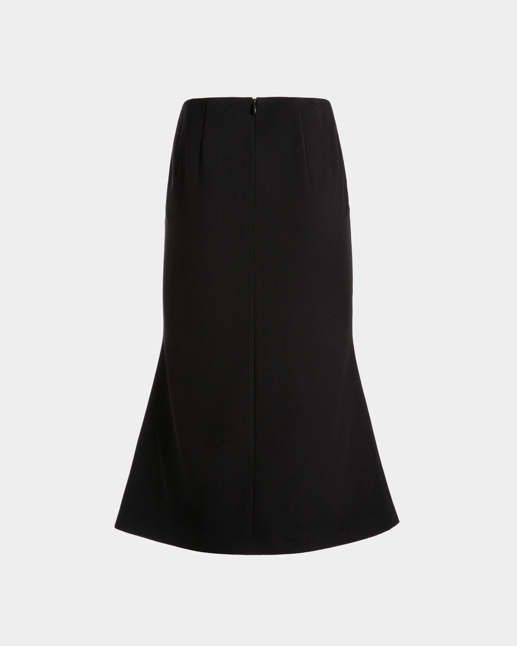 Bally Global - Midi Skirt In Black Wool Blend - Black