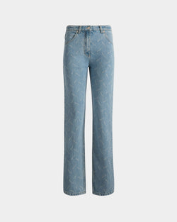 Pantalon En Denim De Coton Bleu Clair