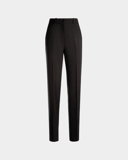 Straight Fit Pants in Black Wool
