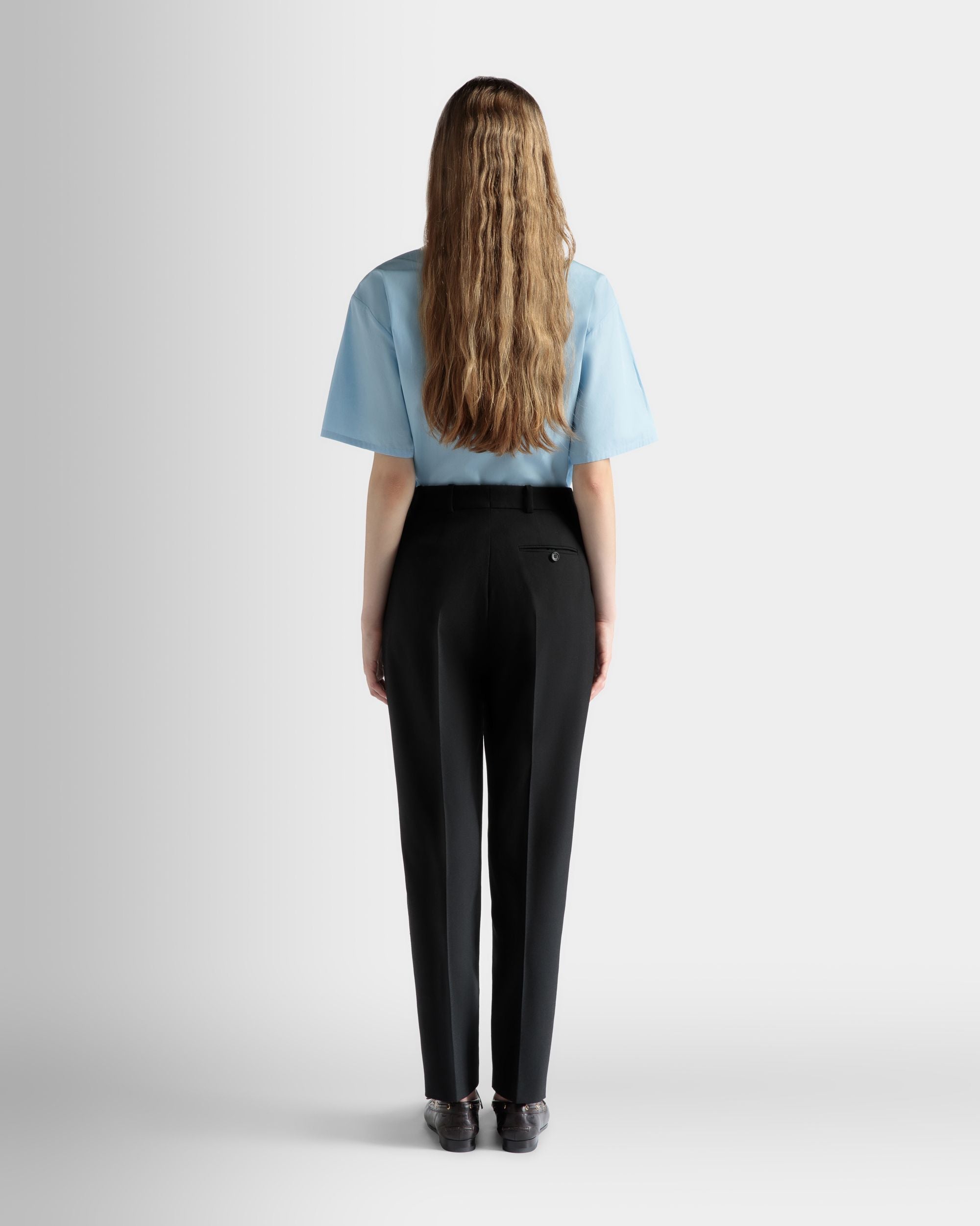Bally Global - Straight Fit Pants in Black Wool - Black