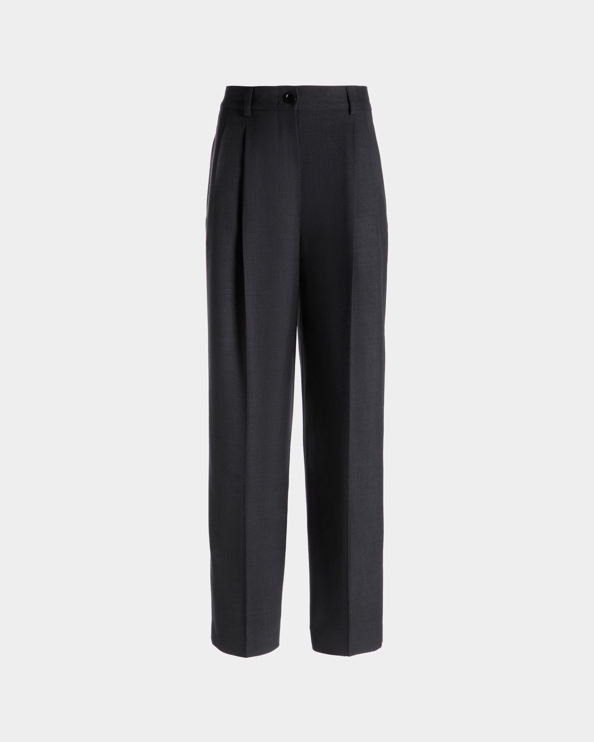 Bally Global - Pantalón Cónico De Mezcla De Lana Gris Oscuro - Gris