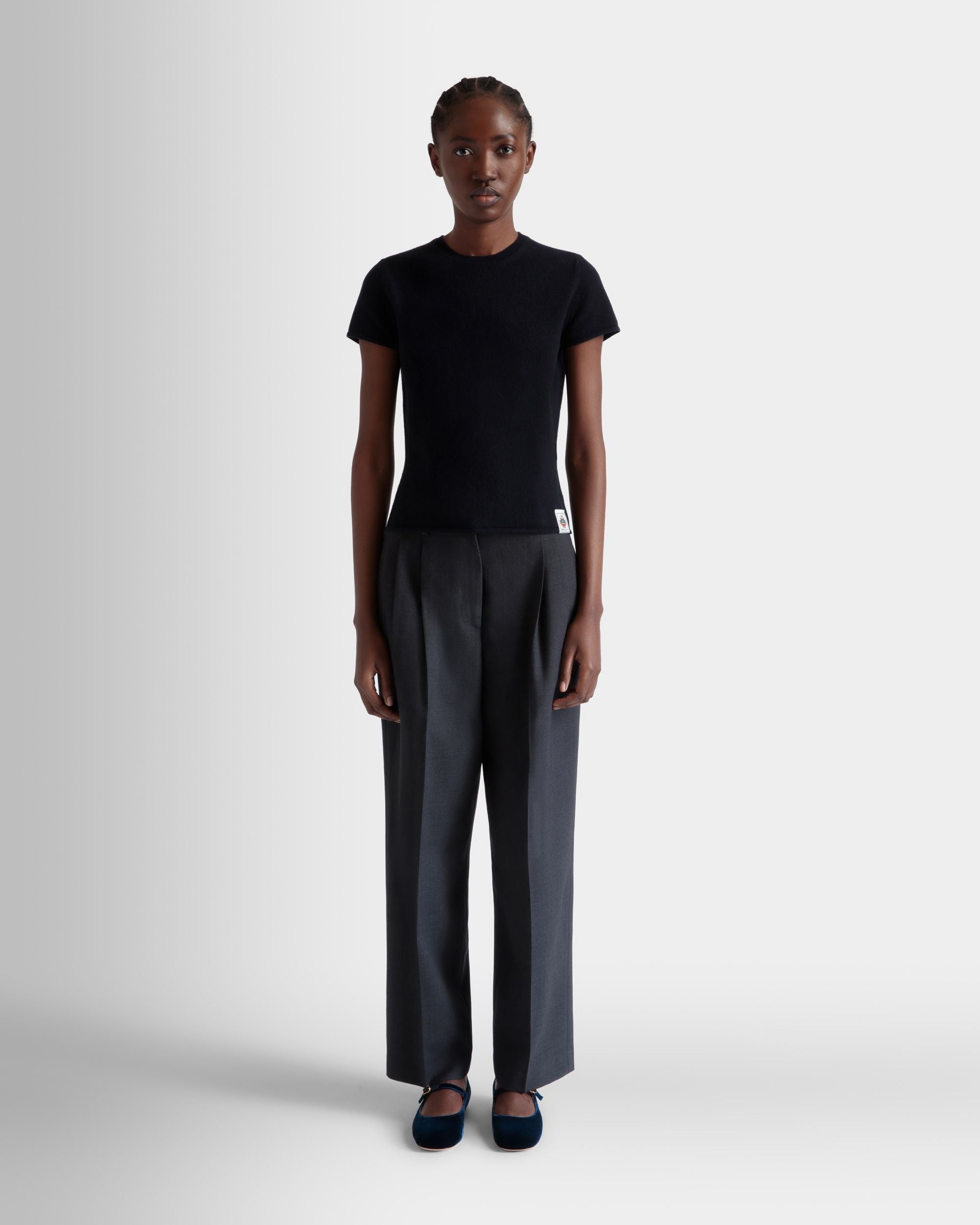 Bally Global - Pantalón Cónico De Mezcla De Lana Gris Oscuro - Gris