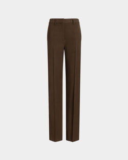 Pantalón Recto De Gabardina Fluida Military Green