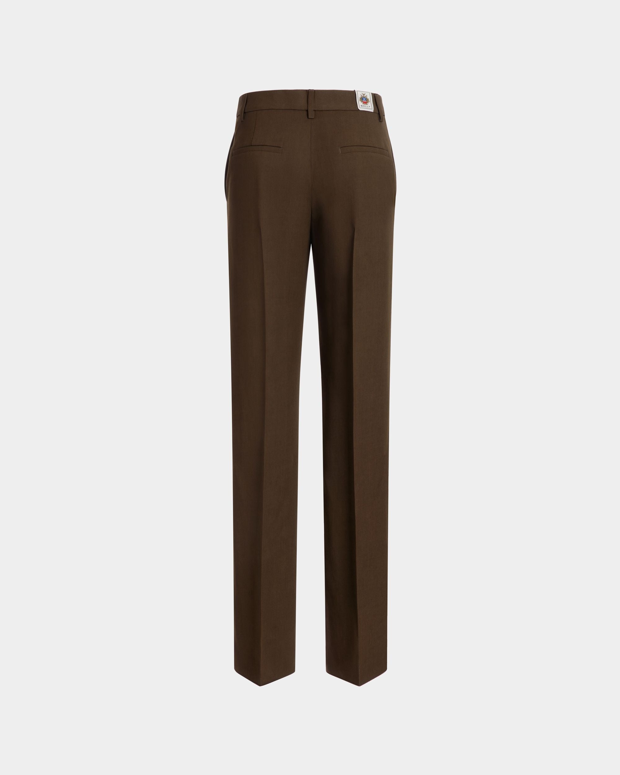 Bally Global - Pantalón Recto De Gabardina Fluida Military Green - Verde