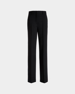 Straight-Leg Pants In Black Wool Blend