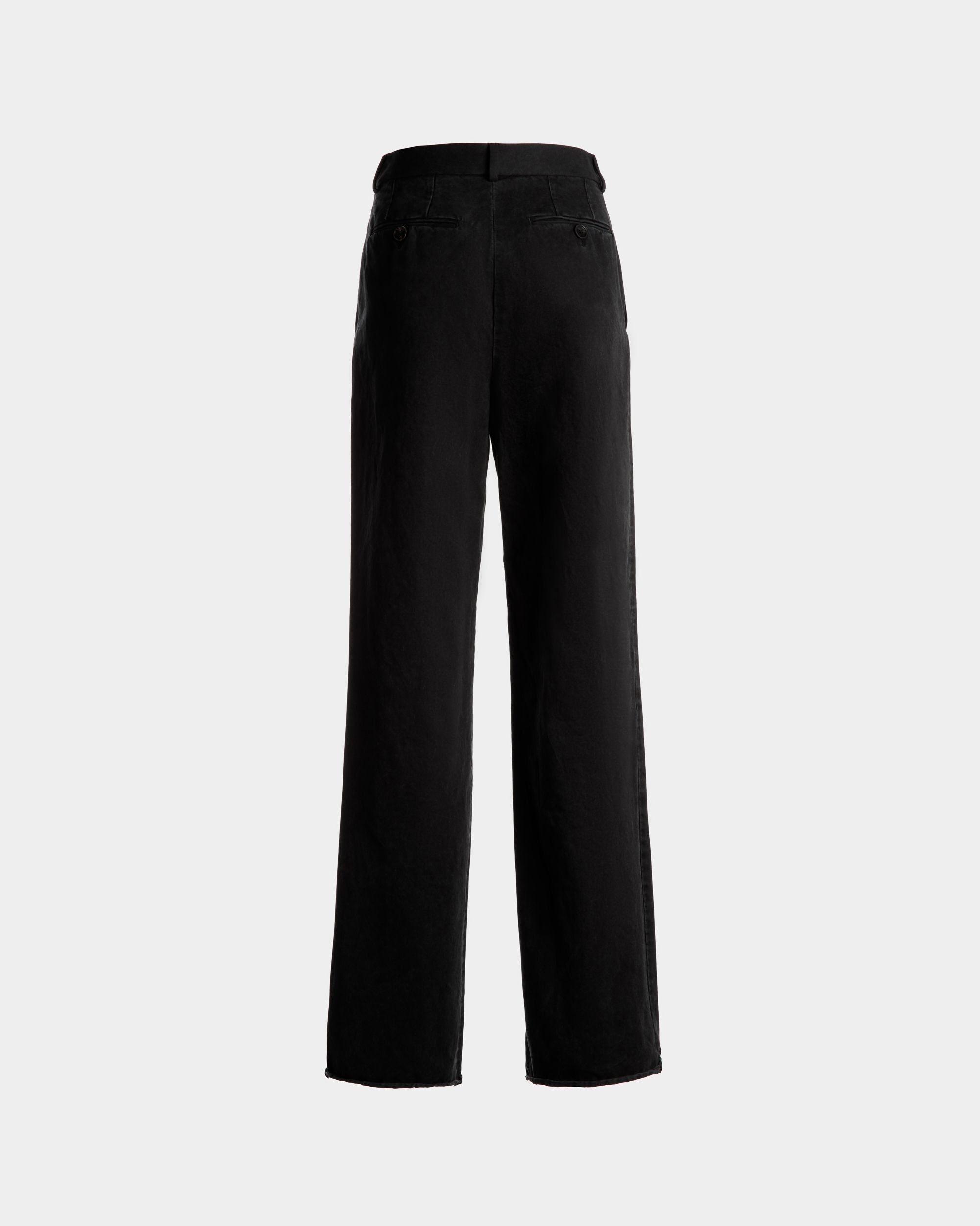 Bally Global - Pantalon À Pinces En Coton Lavé Noir - Noir