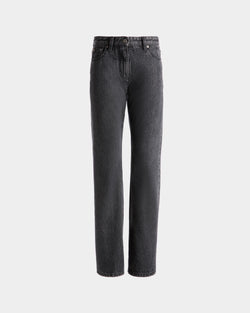 Jean Flare En Coton Gris Chiné