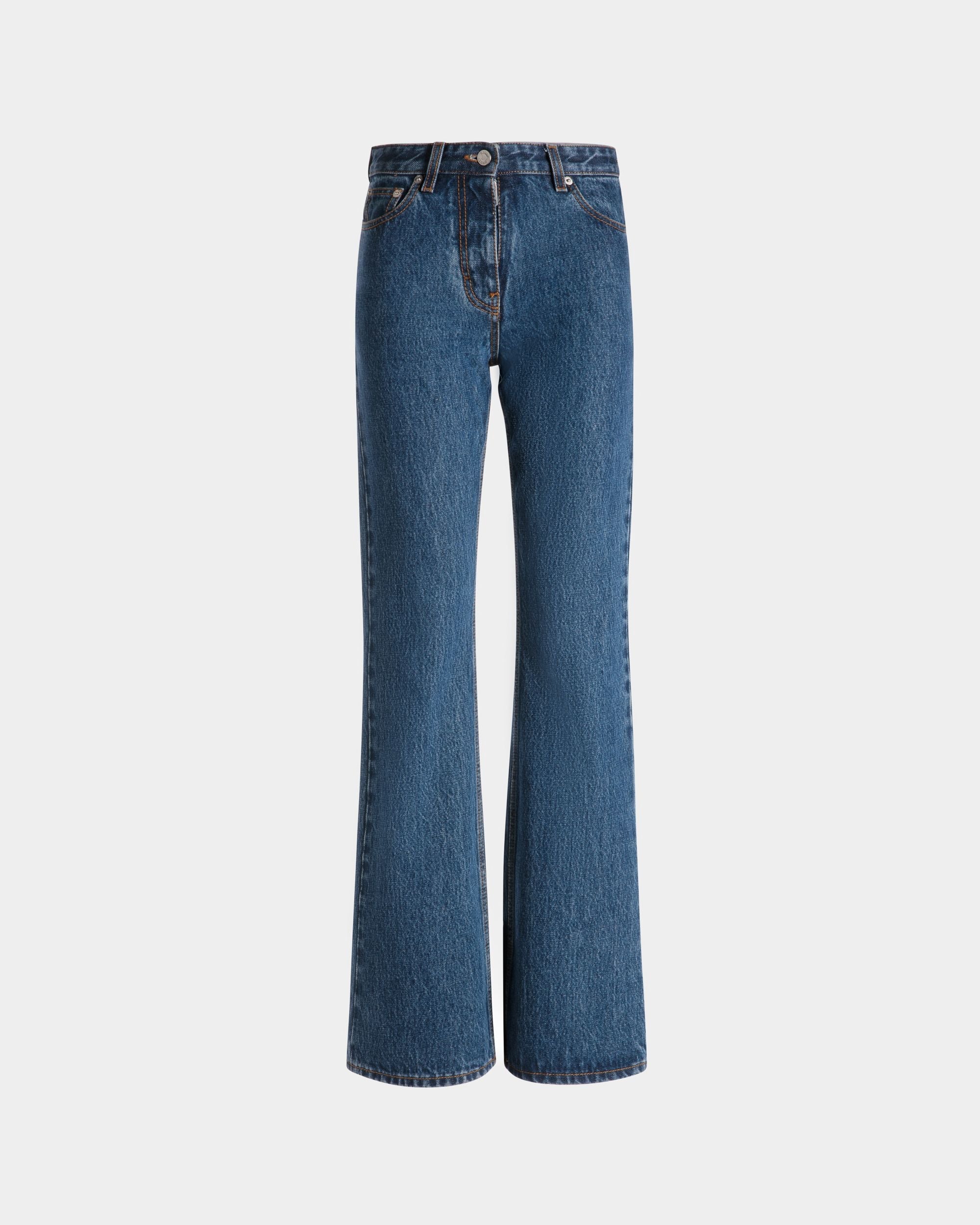 Bally Global - Flared Denim Pants in Medium Blue Cotton - Blue