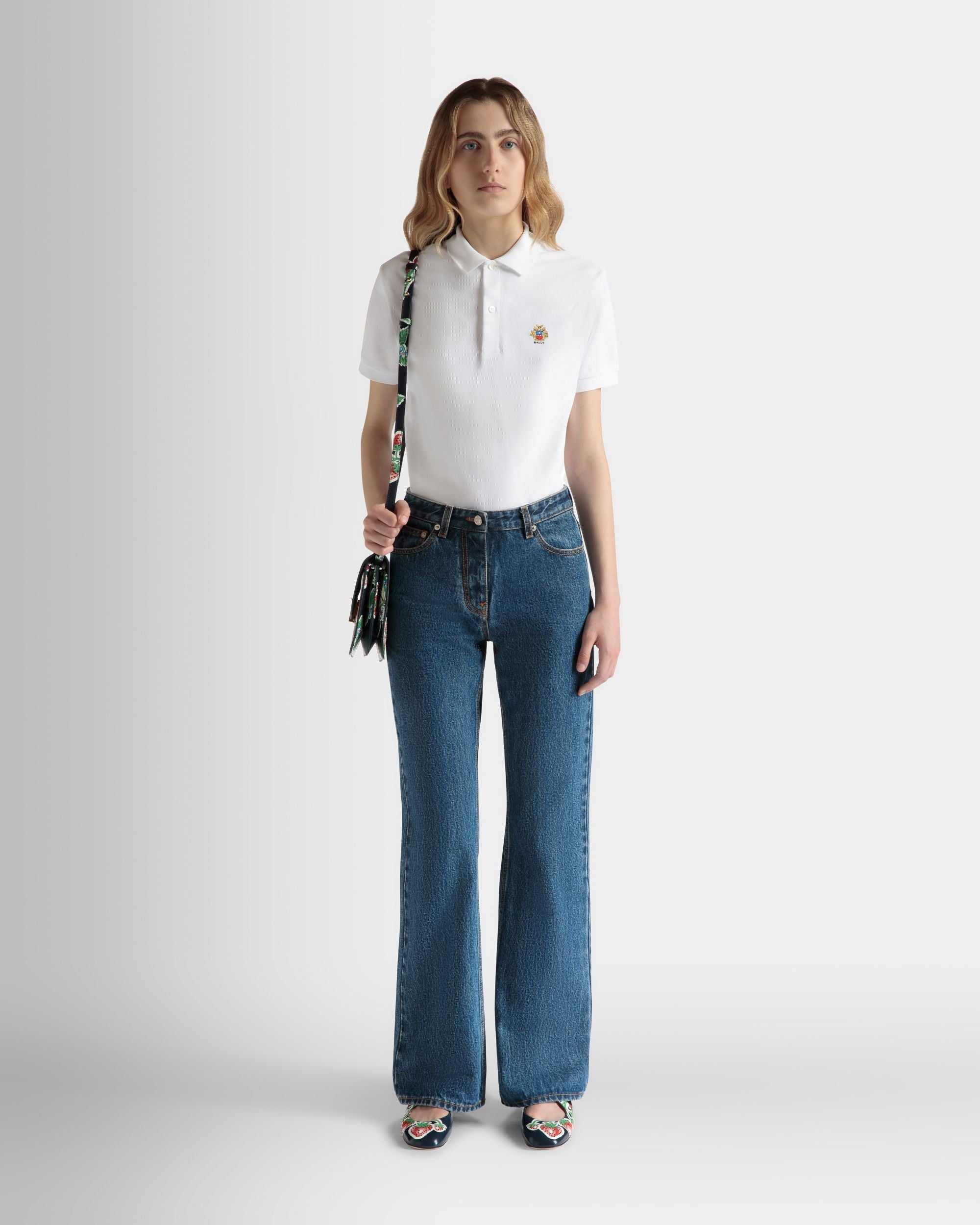 Bally Global - Flared Denim Pants in Medium Blue Cotton - Blue