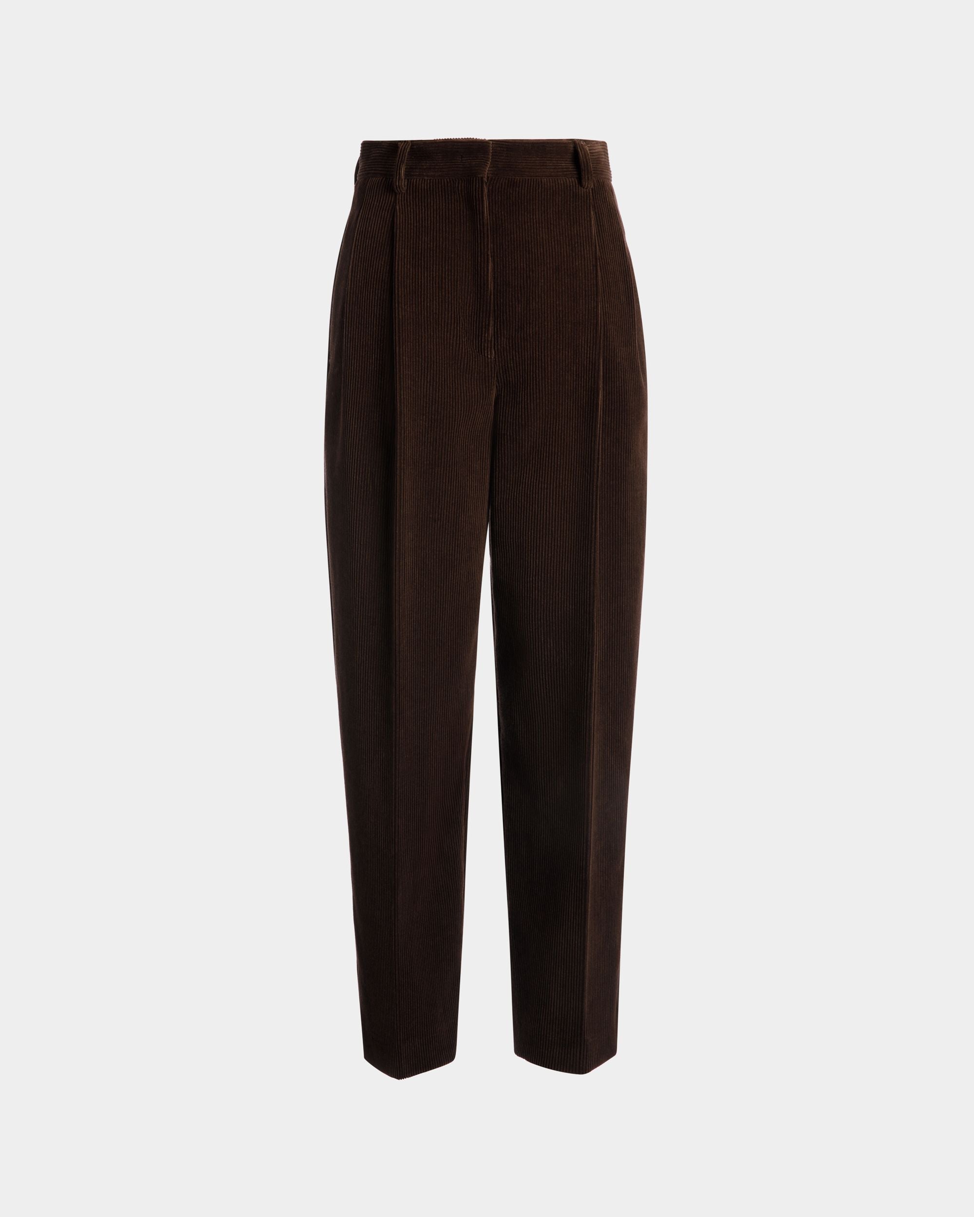 Bally Global - Winter Capsule Pleated Pants in Ebano Cotton Corduroy - Brown