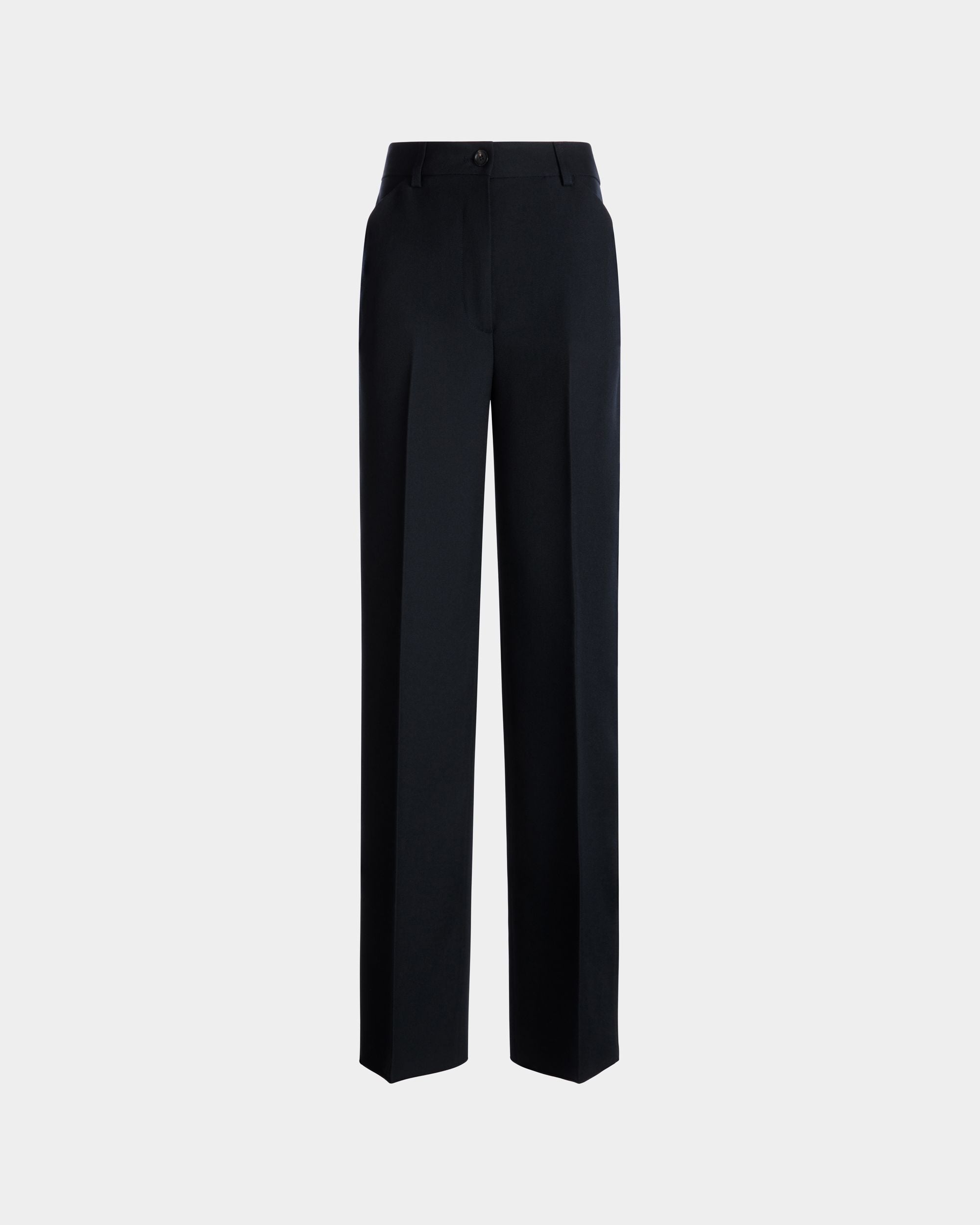 Bally Global - Tailored Pants in Navy Blue Wool - Azul