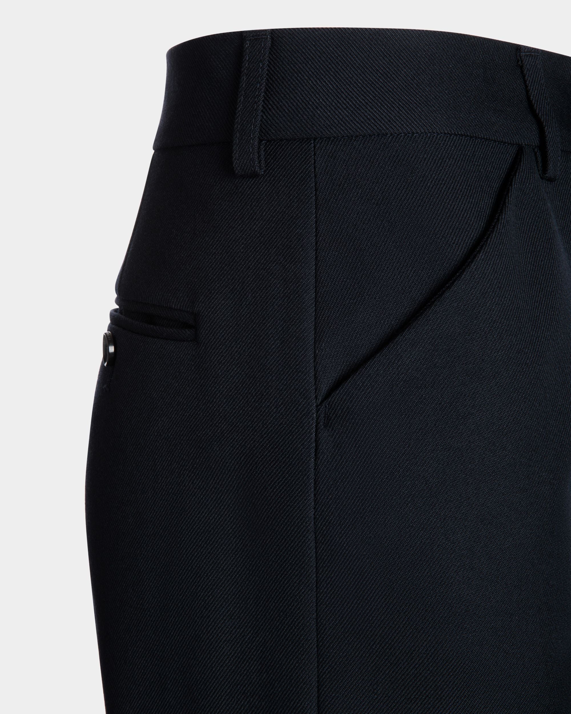Bally Global - Tailored Pants in Navy Blue Wool - Azul